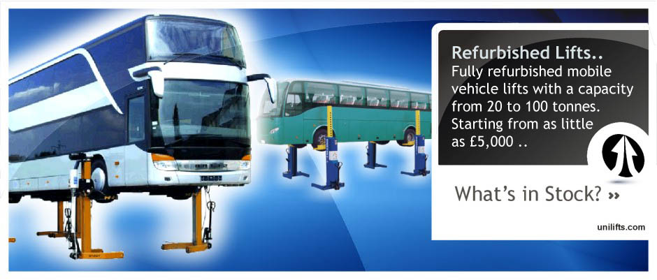 Refurbished Lifts .. Fully Refurbished and Reconditioned mobile vehicle lifts with a capacity from 22 to 70 tonnes. Starting from as little as £5,000 ..